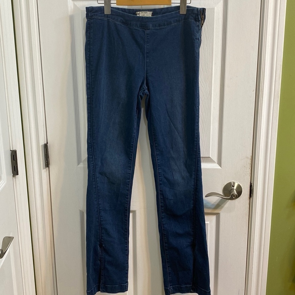 Free People Side Zip Double Dutch Slit Women’s Jeans Size 31 Casual 70s Denim